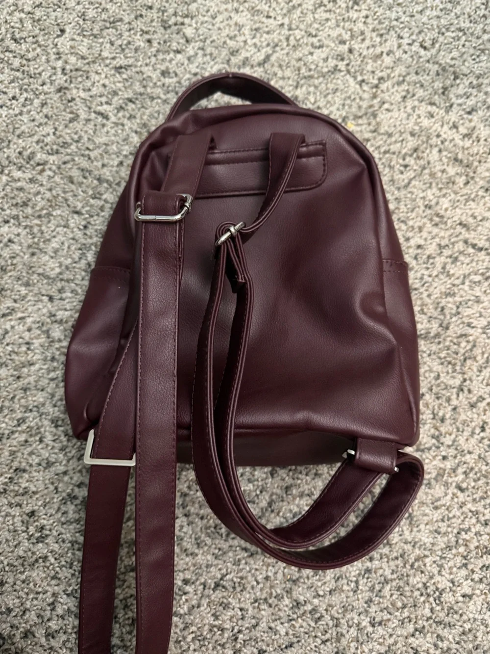 wild fable Small Burgundy Faux Leather Backpack